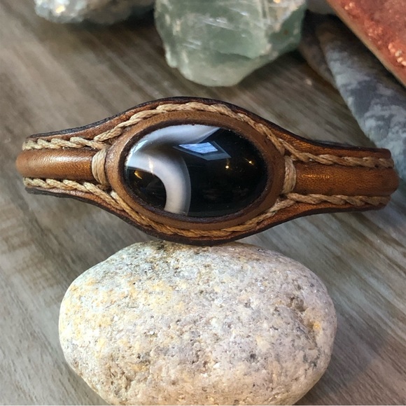 Black Banded Agate Jewelry Set - Picture 9 of 15